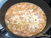 Garnelennudeln in cremiger Käsesauce