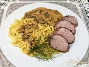Schweinefilet im Speckmantel mit Pilzsauce