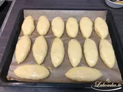 Kuchen mit Kartoffeln im Ofen